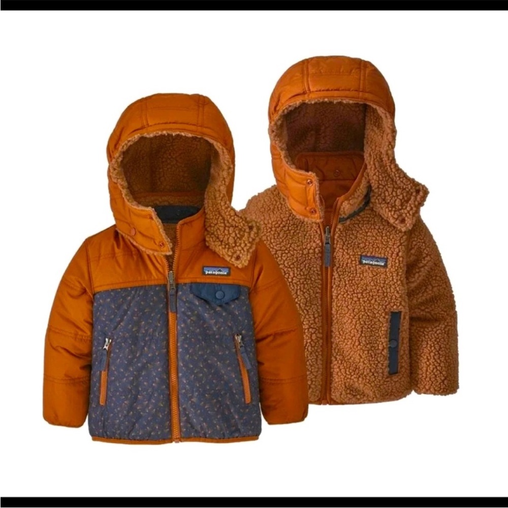 Patagonia Sherpa reversible jacket rust orange - 3T